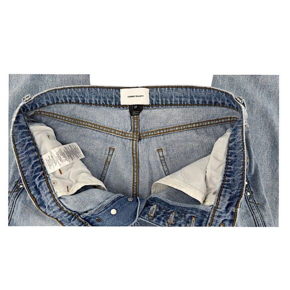 Current/Elliott 'The Zig Zag Fling' Studded Denim Blue Jeans – Size 27 - ($278) - Picture 5 of 8